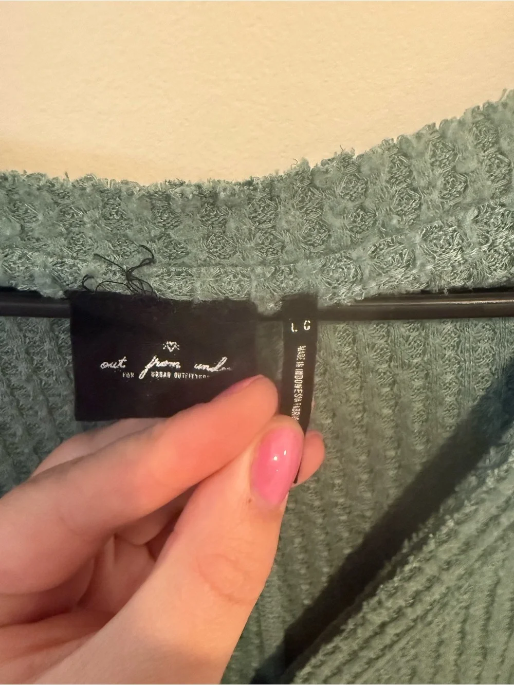Urban Outfitters Green Waffle-Knit Button Cardigan - Picture 2 of 3